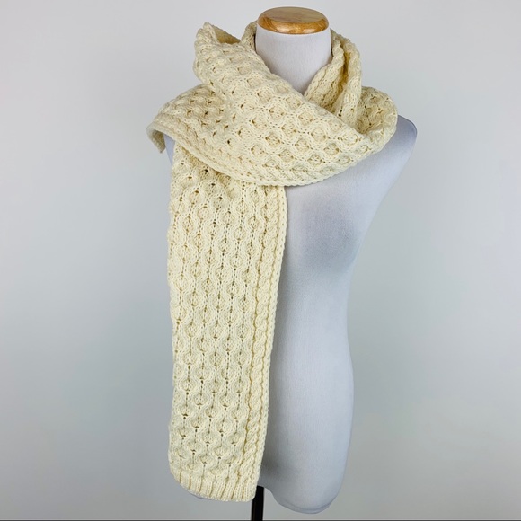 Original Aran Co. Accessories - Original Aran Company merino wool ivory scarf